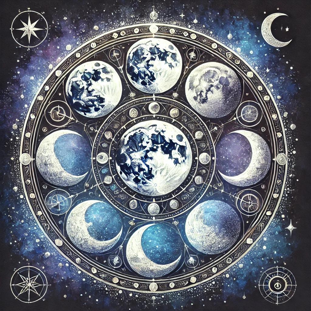 Calendario Lunar. Fases de la Luna.